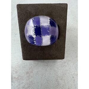 Women's Fashion Jewelry Purple Checkered Trendy Statement Dome Ring - Size 7 Y2K
